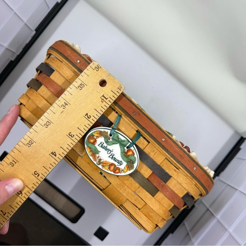Longaberger Baker's Bounty Basket Liner‎ Protector Tie-On, Handwoven USA